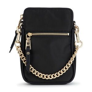 NEW Jujube Black Crossbody Mini Bag with Gold Chain Strap